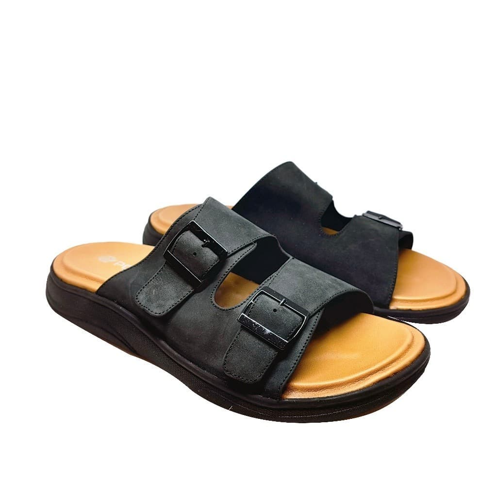 Thumbnail gambar ke-3 produk Pollux PPOCR 06 Sandal Kulit Pria Bahan Kulit Asli | Sandal Slide Pria