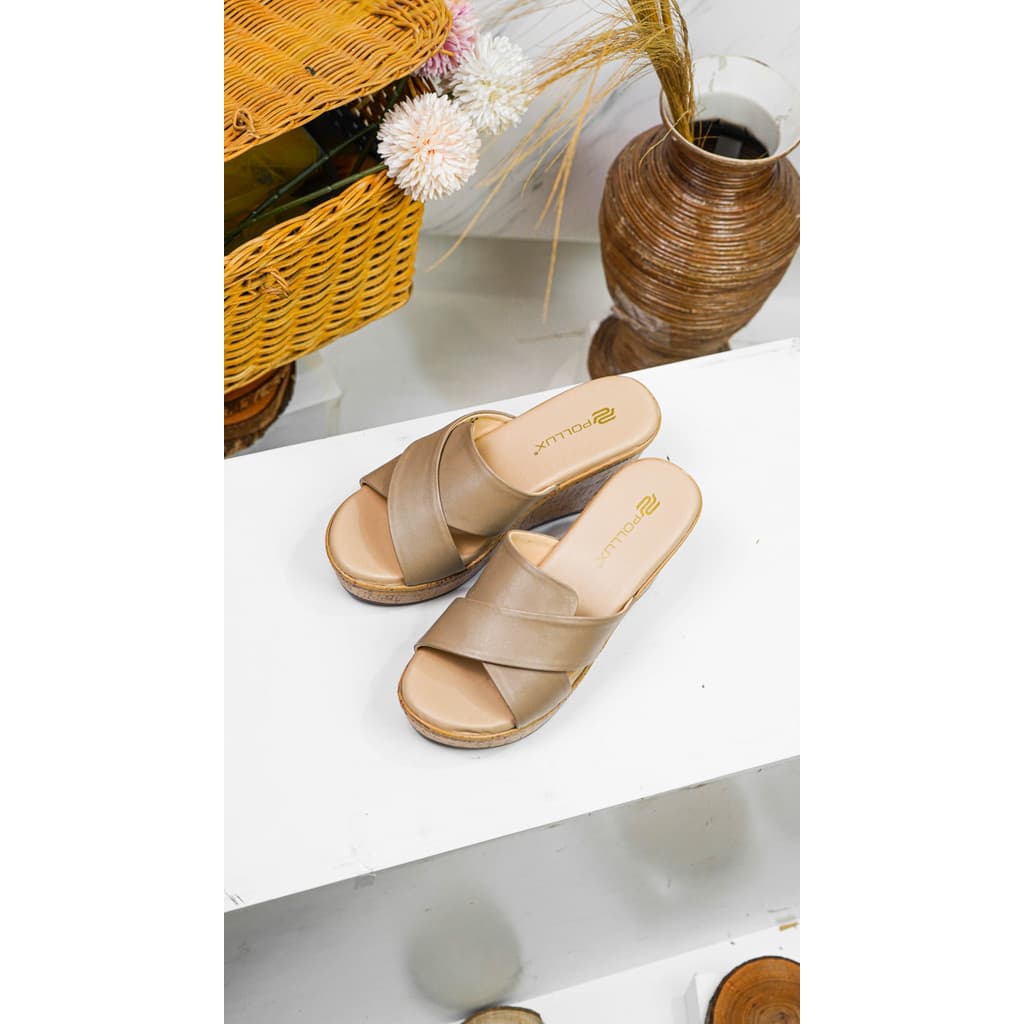 Thumbnail gambar ke-5 produk Pollux Bold WPOKT 32 - Sandal Wedges Wanita Kekinian Terbuat Dari Bahan Kulit Asli