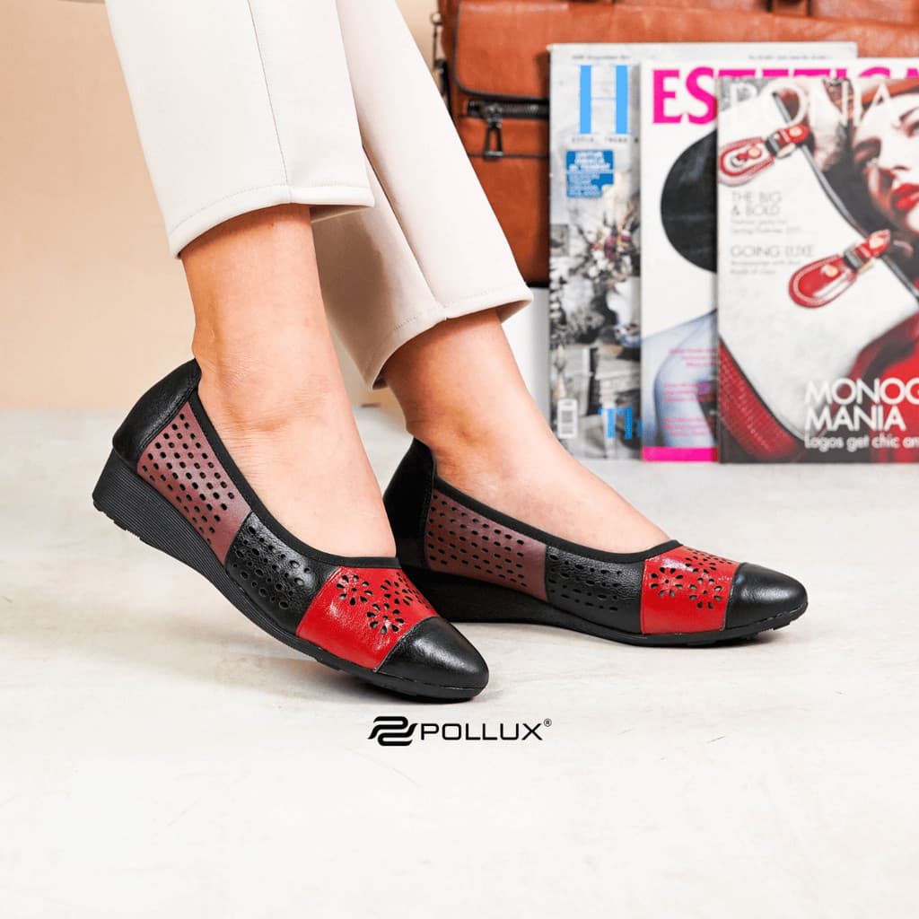 Gambar ke-1 produk Pollux Monday WPOLW 48 Sepatu Wedges Pantofel Bahan Kulit | Sepatu Kerja Wanita Bahan Kulit Asli