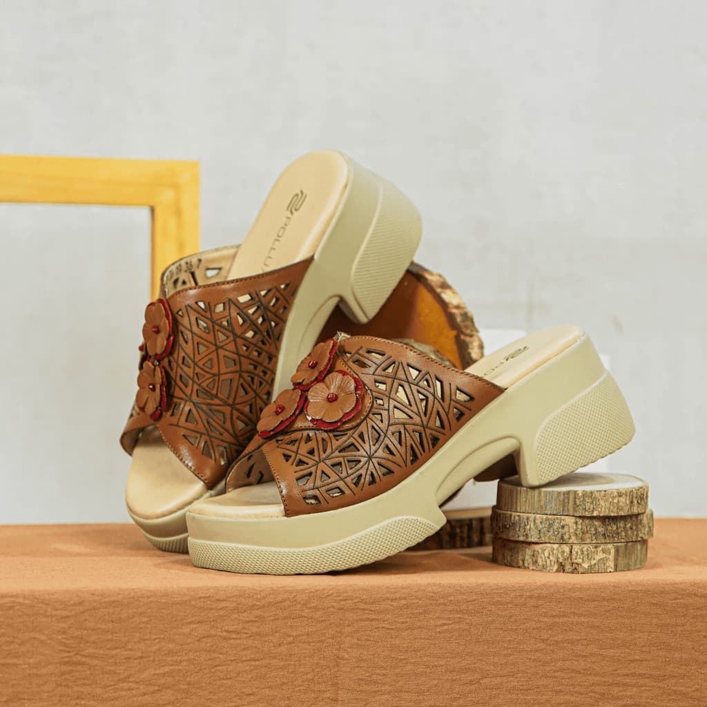 Thumbnail gambar ke-5 produk Pollux Daily WPOCS 36 - Sandal Wedges Wanita Kulit | Sandal Heels Wanita