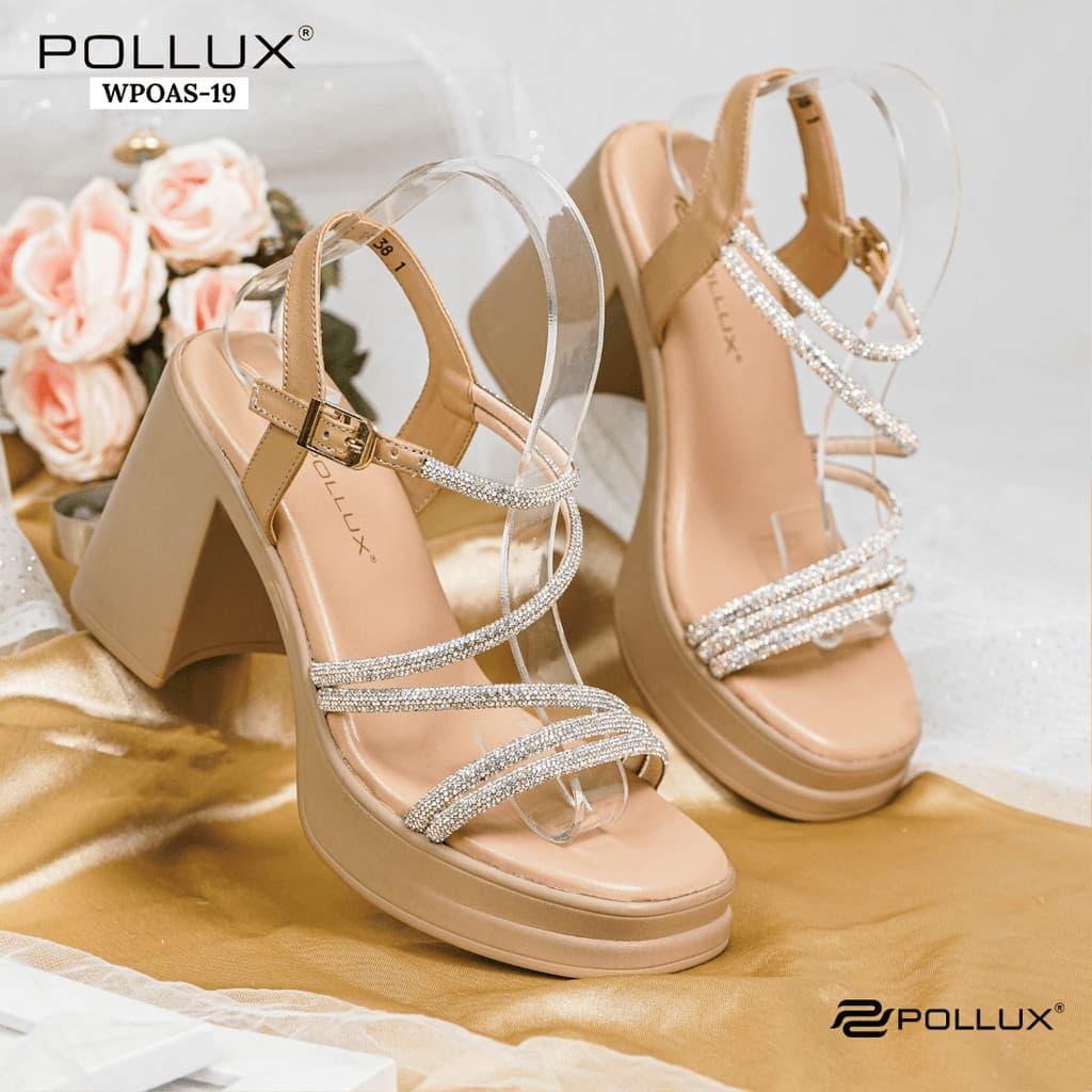 Thumbnail gambar ke-5 produk Pollux Classic WPOAS 19 - Sandal Heels Wanita Berbahan Kulit | Heels 9Cm | high Hils Kekinian