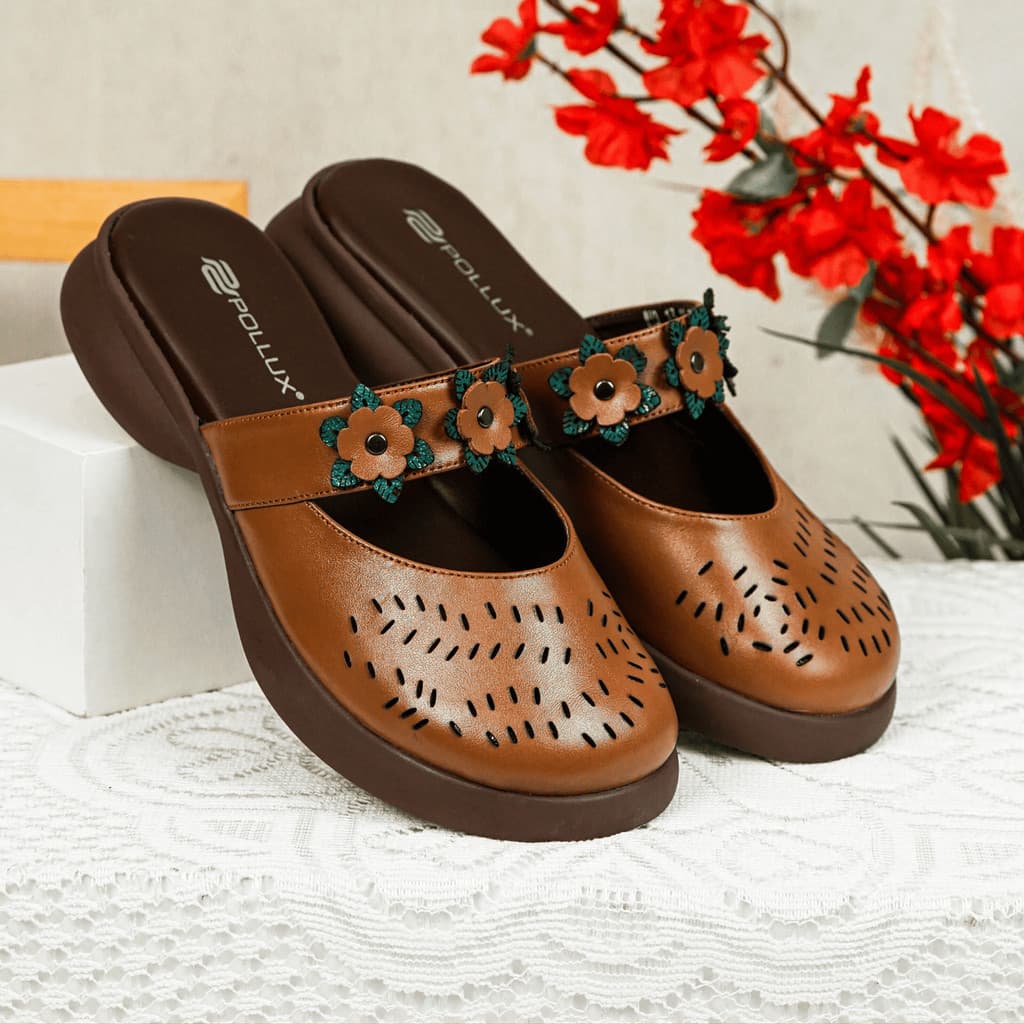 Gambar ke-7 produk Pollux E-Wear WPOMO 13 - Sandal Wanita Bahan Kulit | Wedges Wanita | Sepatu Sandal Wanita