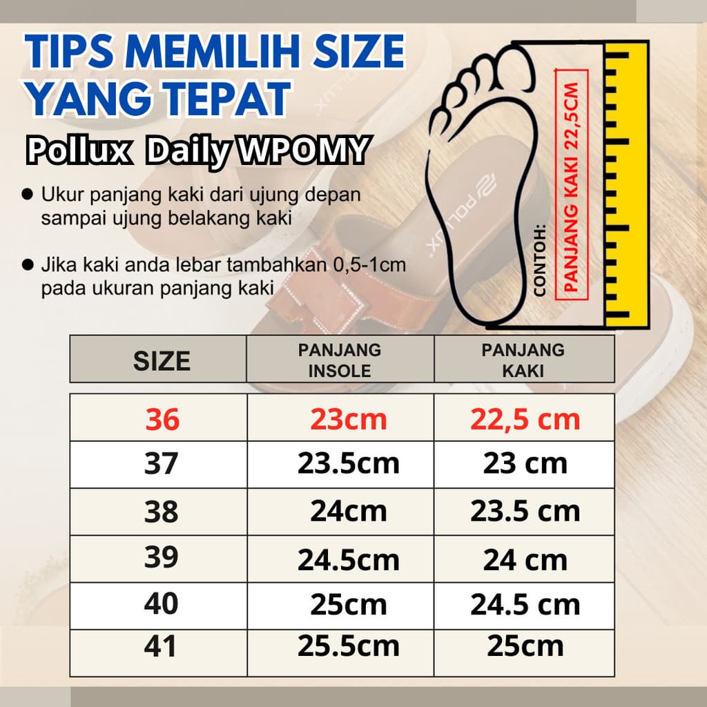 Thumbnail gambar ke-5 produk Pollux Daily Wpomy 01 - Sandal Flat | Sandal Wanita Kekinian | Sandal Wanita Bahan Kulit