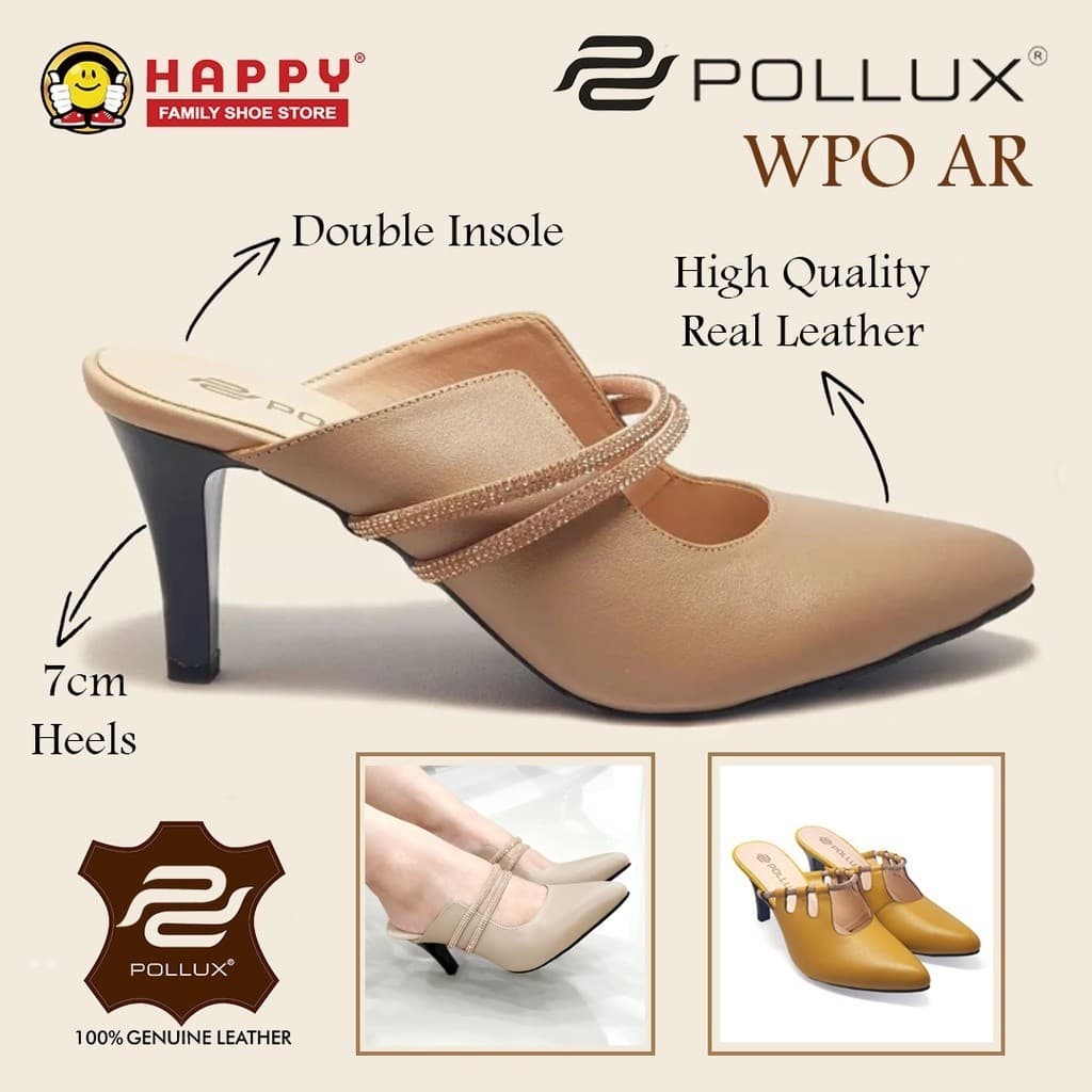 Gambar ke-1 produk Pollux Monday Wpoar 45 - Sepatu Pantofel Wanita / Sepatu Wanita Kerja Heels  Bahan Kulit