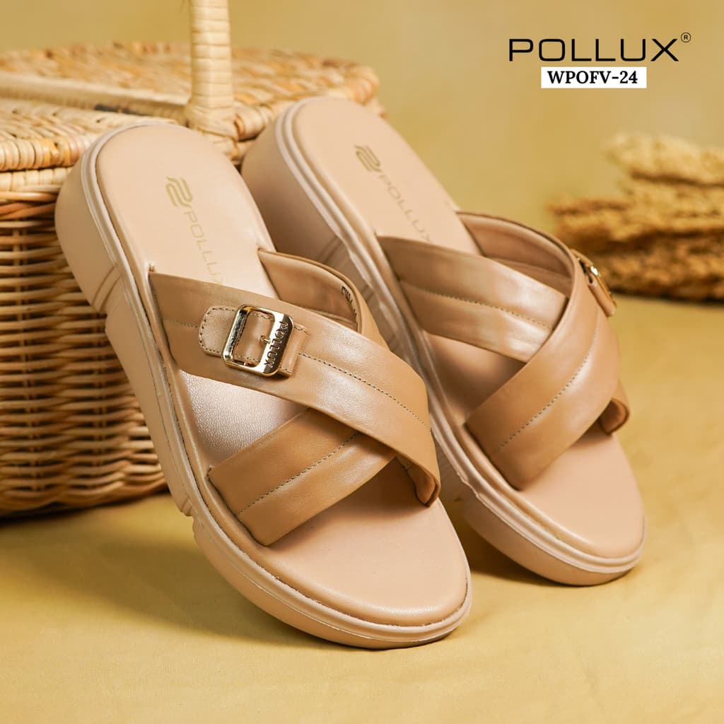 Thumbnail gambar ke-2 produk Pollux Daily WPOFV 24 Sandal Wanita Bahan Kulit | Sandal Flat Wanita Kekinian