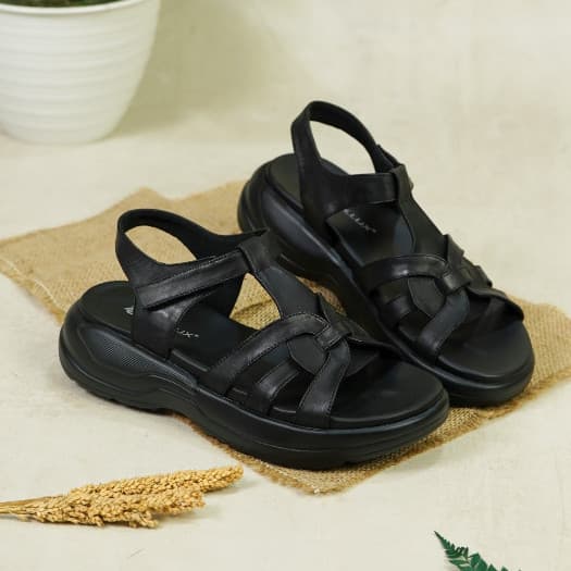Gambar ke-10 produk Pollux E-Wear WPOLP 04 - Sandal Wedges Wanita Slip On Bahan Kulit Asli Anti Slip