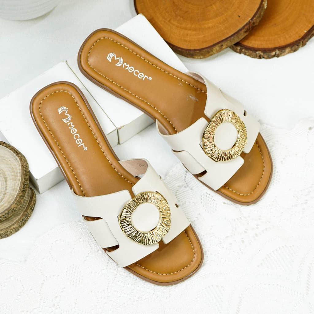 Thumbnail gambar ke-2 produk Mecer Daily WWH TY1 - Sandal Flat Wanita Selop - Sendal Teplek Wanita - Sendal Wanita