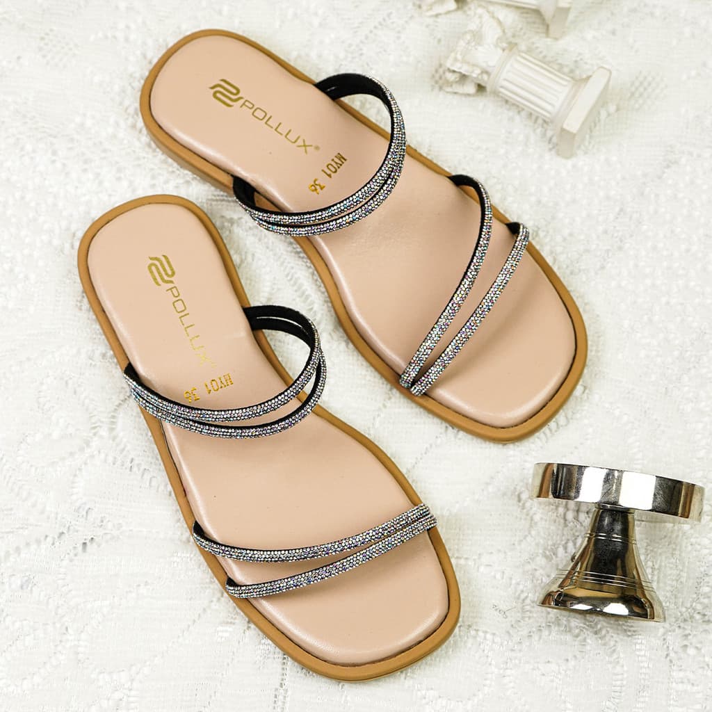 Gambar ke-7 produk Pollux Daily Wpomy 01 - Sandal Flat | Sandal Wanita Kekinian | Sandal Wanita Bahan Kulit