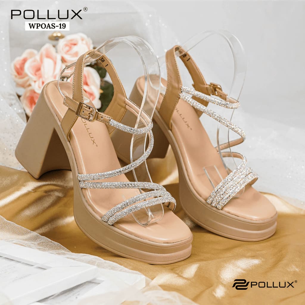 Thumbnail gambar ke-6 produk Pollux Classic WPOAS 19 - Sandal Heels Wanita Berbahan Kulit | Heels 9Cm | high Hils Kekinian
