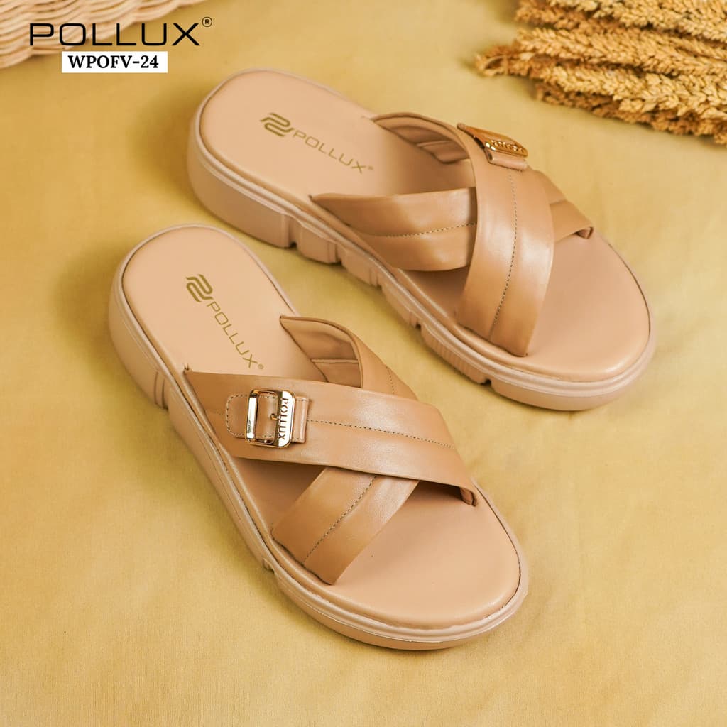 Thumbnail gambar ke-4 produk Pollux Daily WPOFV 24 Sandal Wanita Bahan Kulit | Sandal Flat Wanita Kekinian