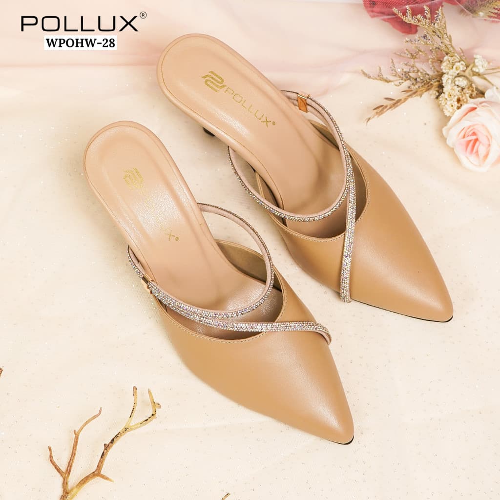 Thumbnail gambar ke-5 produk Pollux Aurora  Lite WPOHW 28 - Heels  Pesta Wanita Tinggi 7cm Model Mules Bahan Kulit Asli