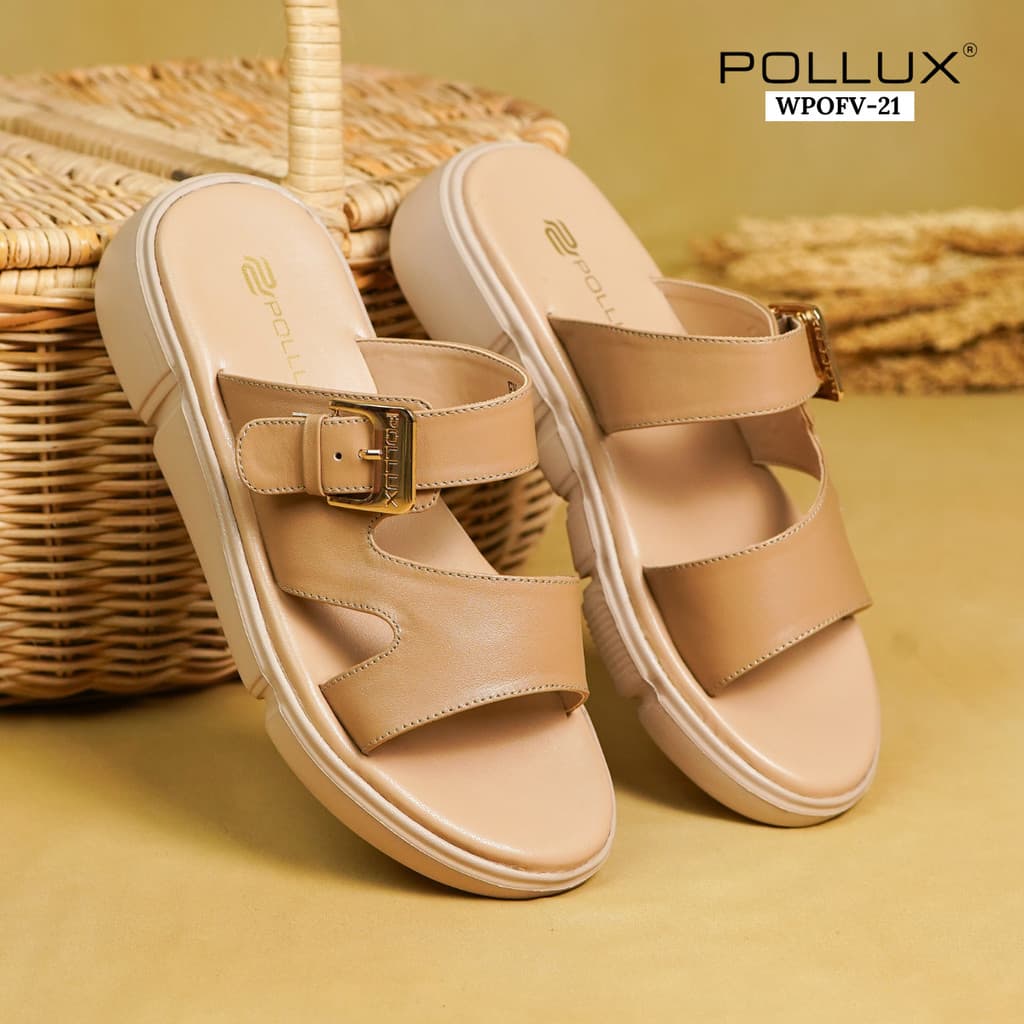 Gambar ke-1 produk Pollux E-Wear WPOFV 21 Sandal Wanita Bahan Kulit | Sandal Wedges Wanita Kekinian