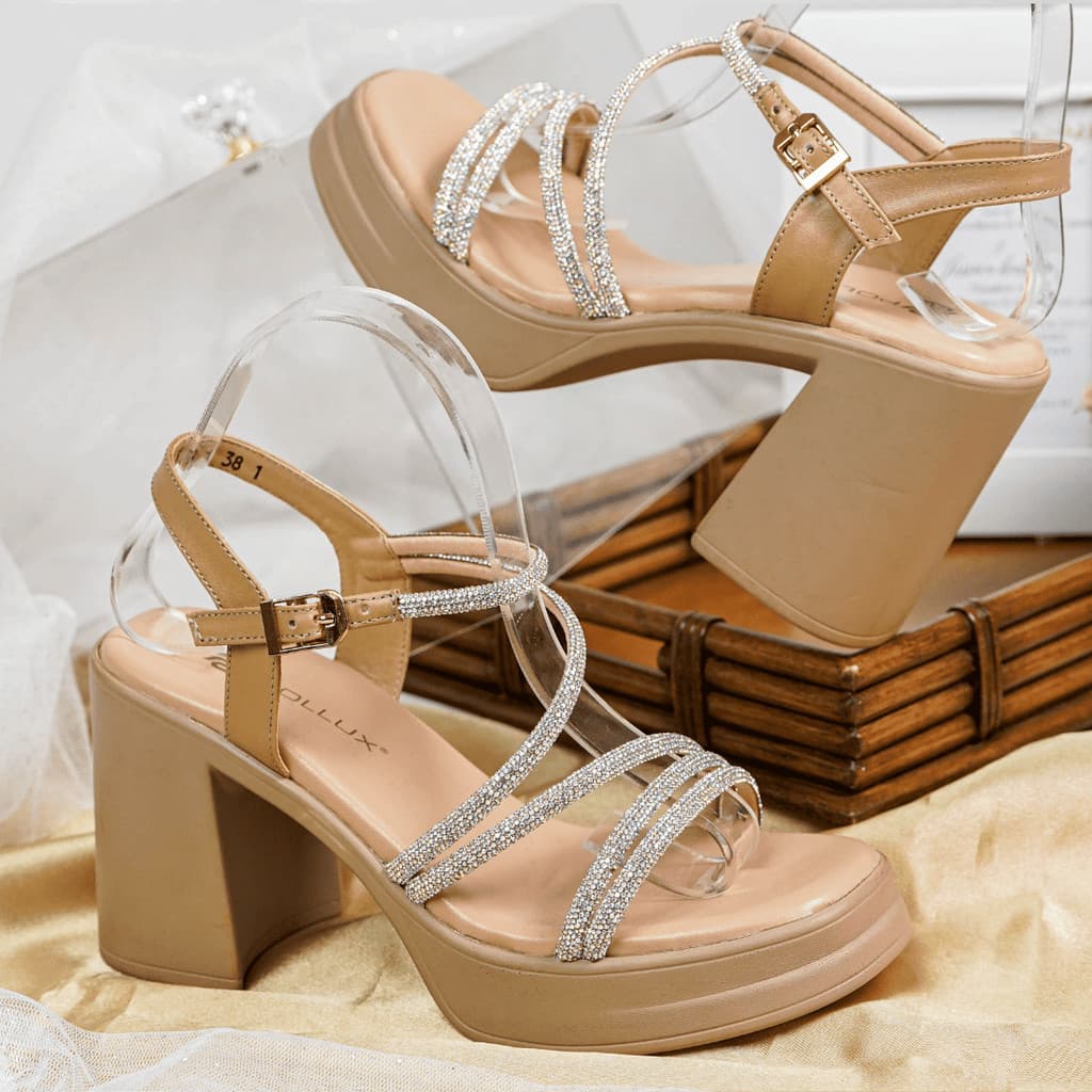 Thumbnail gambar ke-7 produk Pollux Classic WPOAS 19 - Sandal Heels Wanita Berbahan Kulit | Heels 9Cm | high Hils Kekinian
