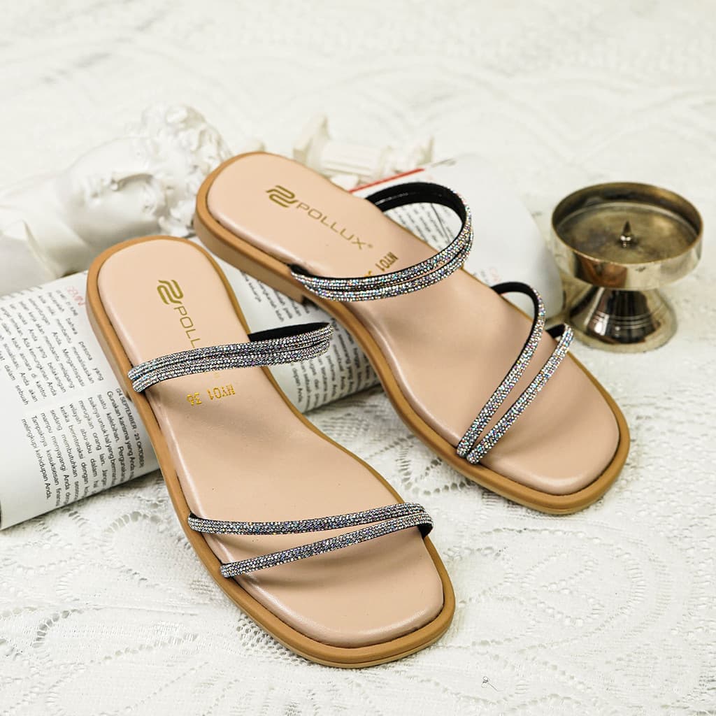 Gambar ke-7 produk Pollux Daily Wpomy 01 - Sandal Flat | Sandal Wanita Kekinian | Sandal Wanita Bahan Kulit