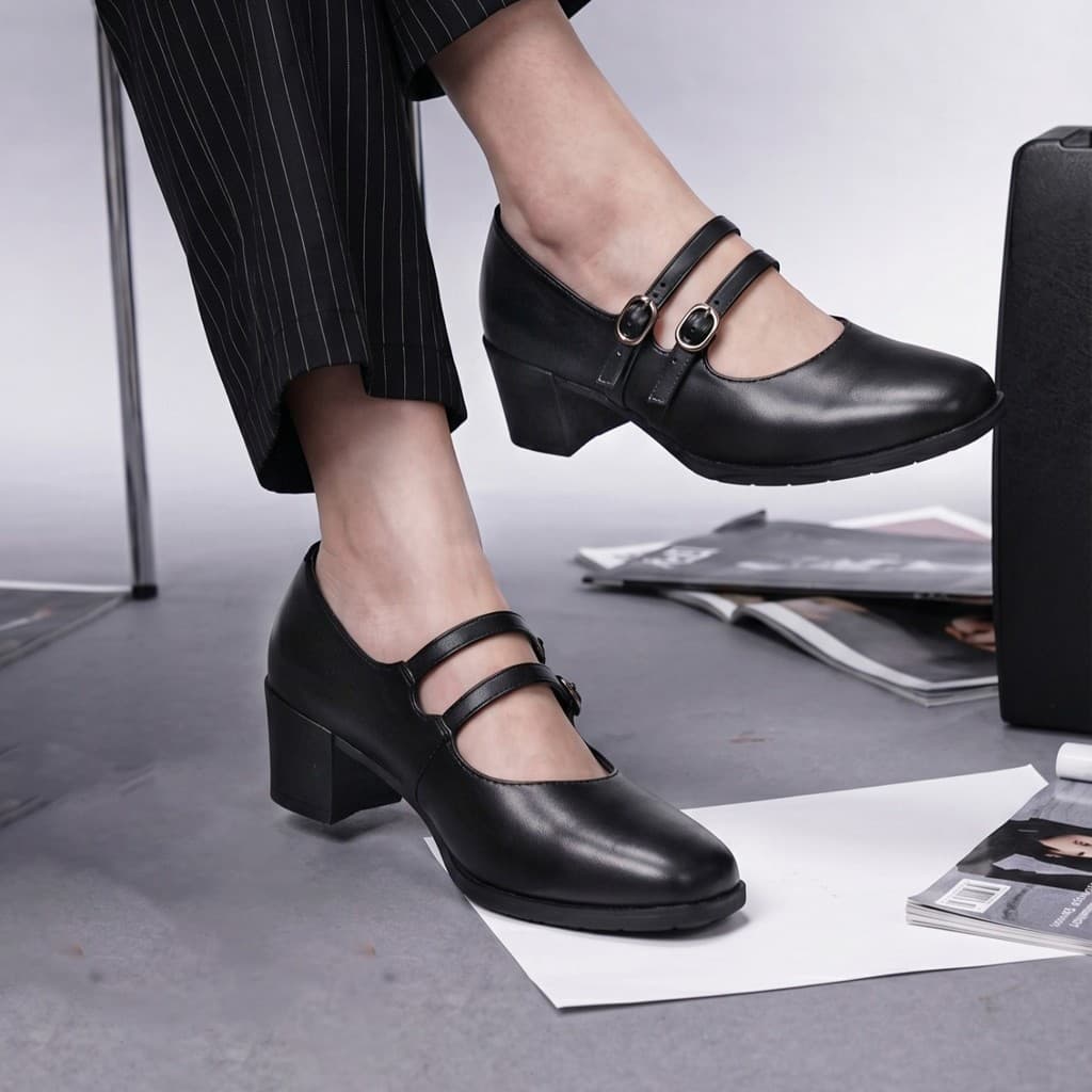 Thumbnail gambar ke-4 produk Pollux Monday WPOEN 55 - Sepatu Kerja Wanita Bahan Kulit Asli tinggi 5cm