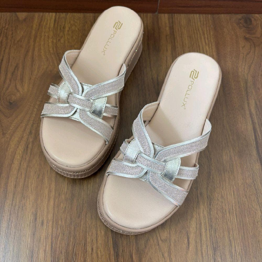 Gambar ke-1 produk Pollux E-Wear WPOMP 18 - Sepatu Sandal Wanita Glitter Elegan Tinggi 5cm