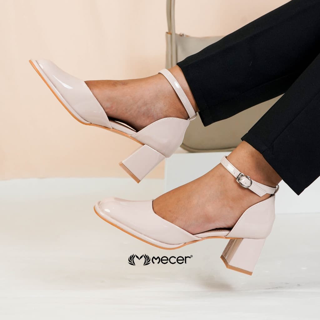 Gambar ke-9 produk Mecer Monday WYH55847 Hitam, Beige dan Maron Size 36-41, Sepatu Heels Kerja Wanita