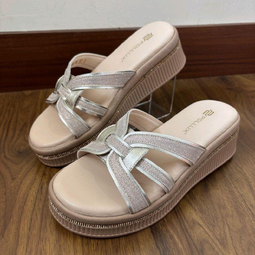 Gambar ke-1 produk Pollux E-Wear WPOMP 18 - Sepatu Sandal Wanita Glitter Elegan Tinggi 5cm