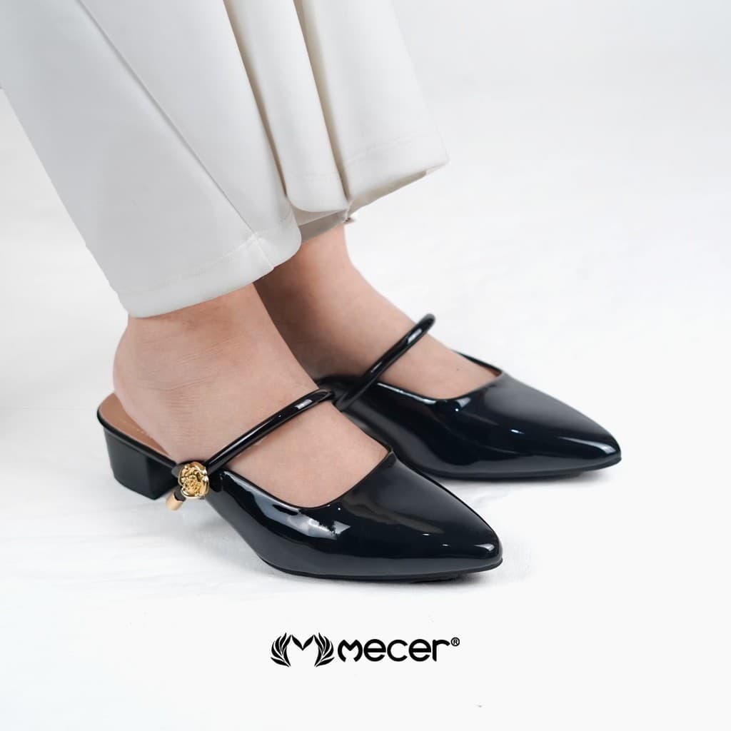 Thumbnail gambar ke-8 produk Mecer Monday WYH 6366-B24 Khaki dan Hitam Size 36-41, Slip On Block Heels Wanita, Casual, Informal dan Kuliah