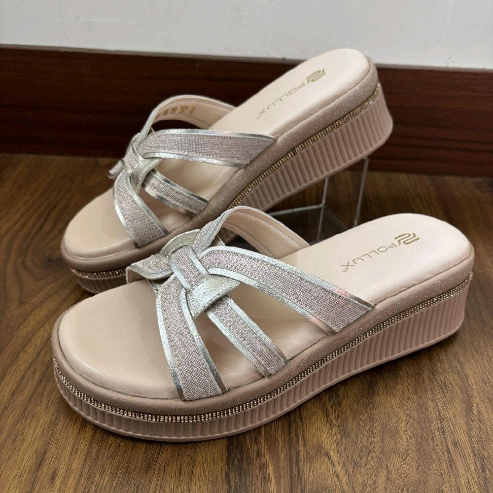 Thumbnail gambar ke-4 produk Pollux E-Wear WPOMP 18 - Sepatu Sandal Wanita Glitter Elegan Tinggi 5cm