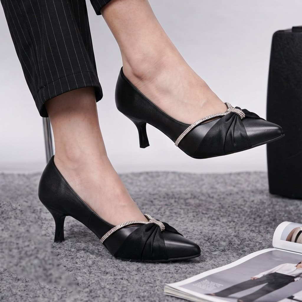 Gambar produk Pollux Monday WPOAV 17 - Sepatu Kantor Wanita kekinian Bahan kulit asli Tinggi 5cm