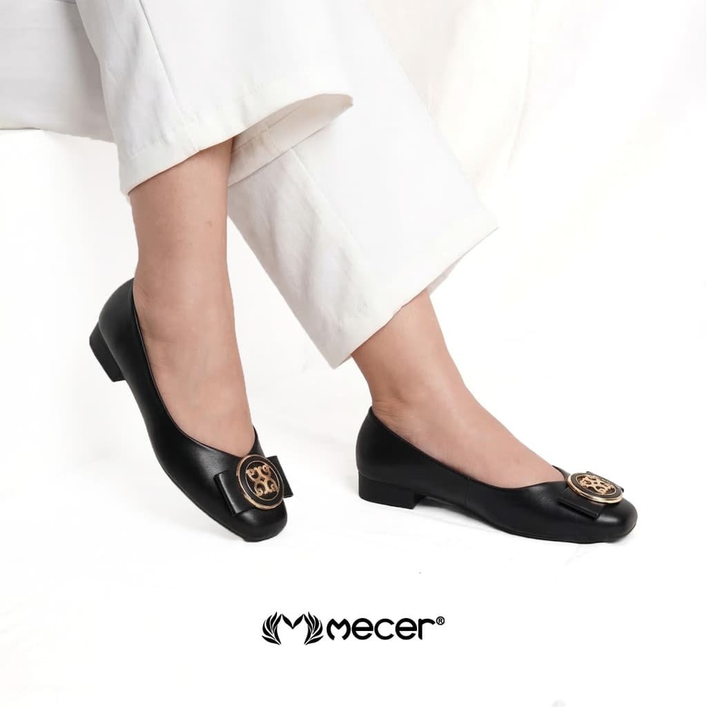 Gambar ke-8 produk Mecer Monday WYH 5025W1 Beige dan Hitam Size 36-41, Sepatu Wedges Wanita Kekinian Untuk Formal, Sidang dan Rapat