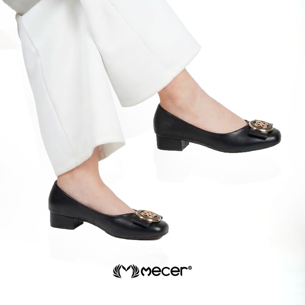 Thumbnail gambar ke-7 produk Mecer Monday WYH 5025W1 Beige dan Hitam Size 36-41, Sepatu Wedges Wanita Kekinian Untuk Formal, Sidang dan Rapat