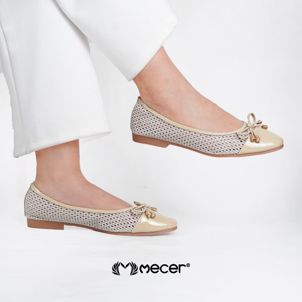 Thumbnail gambar ke-10 produk Mecer Core WYH65253A Beige, Gold dan Hitam Size 36-41, Flatshoes Wanita Casual Look, Formal dan Hangout