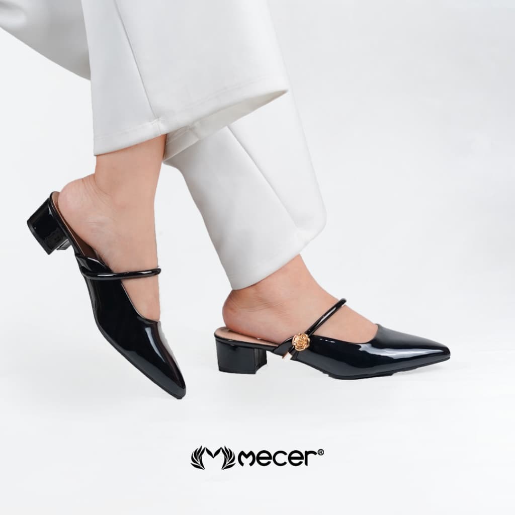 Thumbnail gambar ke-9 produk Mecer Monday WYH 6366-B24 Khaki dan Hitam Size 36-41, Slip On Block Heels Wanita, Casual, Informal dan Kuliah