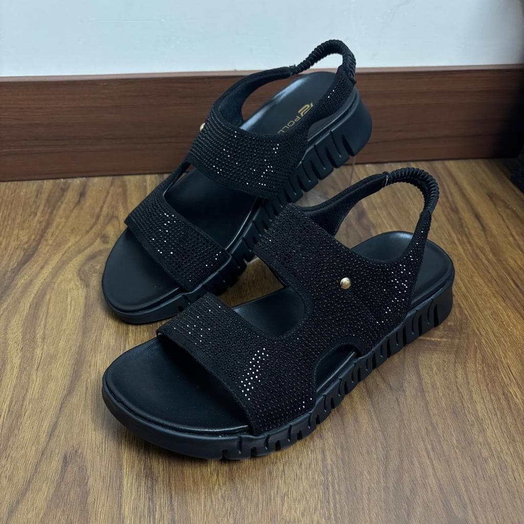 Thumbnail gambar ke-2 produk Pollux E-Wear WPODT 12 - Sandal Wedges Wanita Kekinian Bahan Kulit Asli