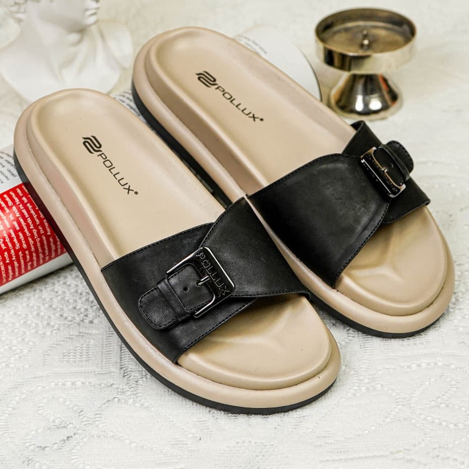 Gambar ke-6 produk POLLUX Daily WPOKP 04 - Sandal Flat Wanita Kekinian Terbuat Dari Kulit Asli
