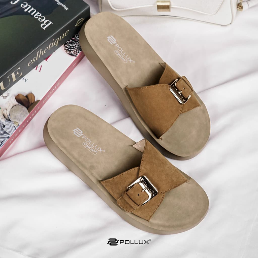 Gambar ke-7 produk Pollux Daily WPOMV 02 - Sandal Flat Wanita Bahan Kulit Asli Ringan Anti Slip