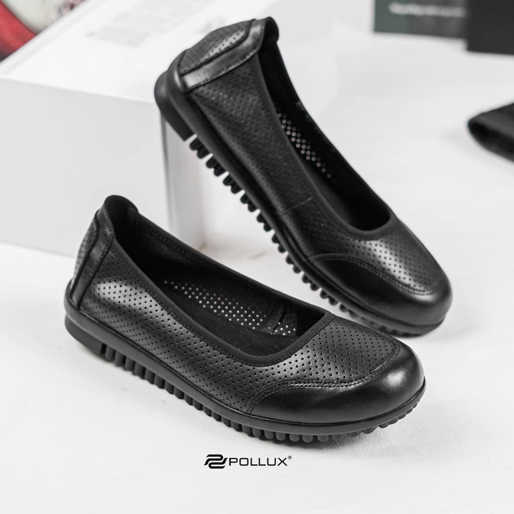 Gambar ke-1 produk Pollux Monday WPOMT 16 Sepatu Flat Shoes Wanita  Hitam Elegan | Slip On Kerja & Casual Nyaman Dipakai