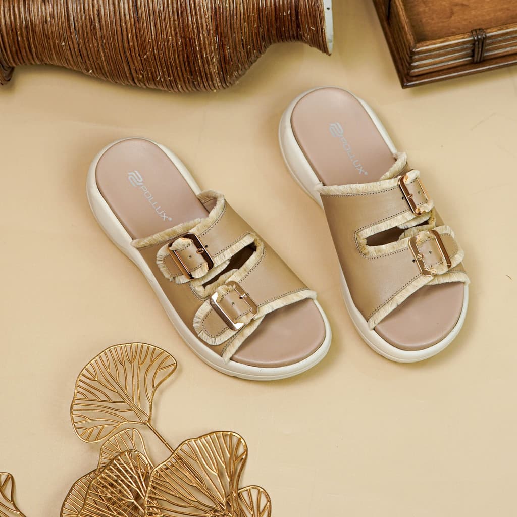 Thumbnail gambar ke-6 produk Pollux E-Wear WPOLP 05 - Sandal Wedges Wanita Kekinian Bahan Kulit Asli