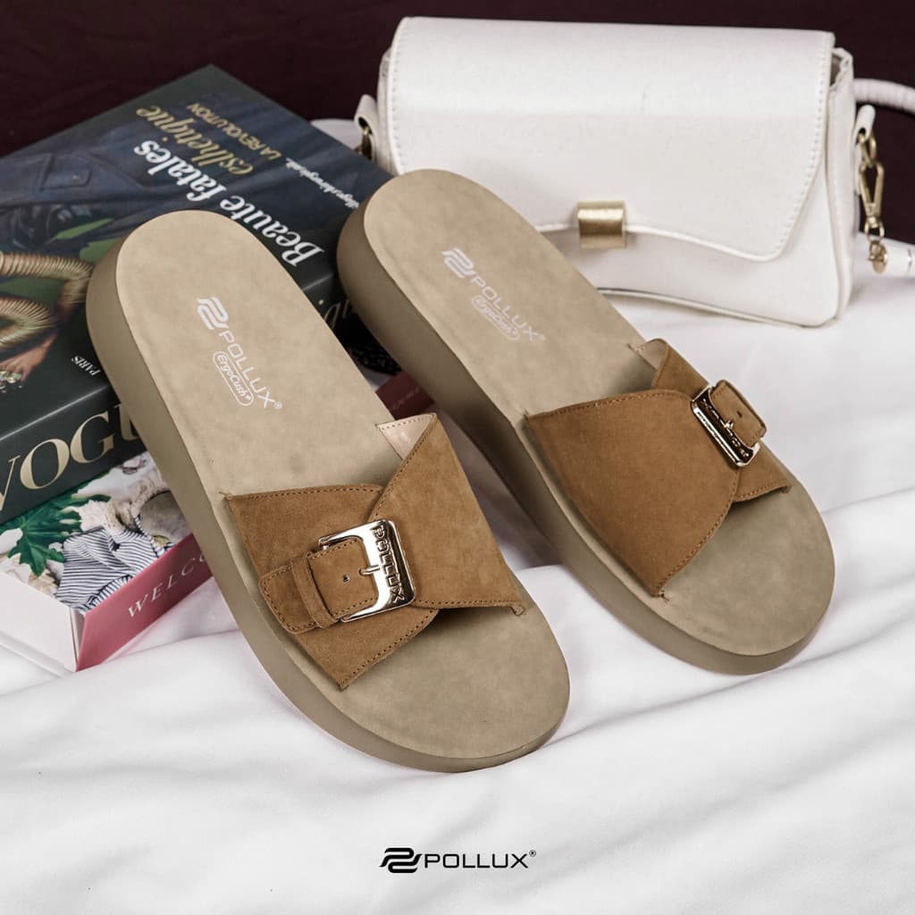 Gambar ke-7 produk Pollux Daily WPOMV 02 - Sandal Flat Wanita Bahan Kulit Asli Ringan Anti Slip