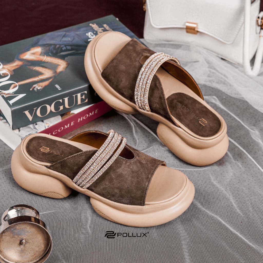 Thumbnail gambar ke-5 produk Pollux Bold WPOCY 23 - Sandal Platform Chunky Glitter Wanita Sol Tebal Sandal Pesta Mewah