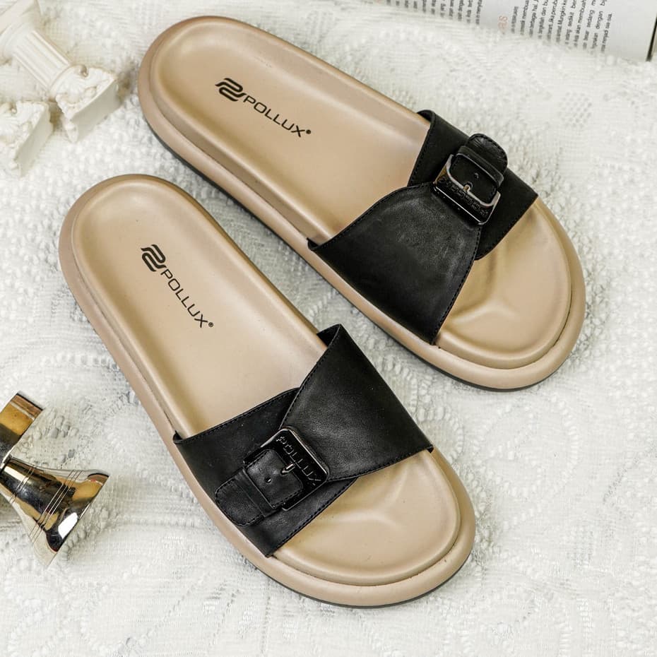 Thumbnail gambar ke-3 produk POLLUX Daily WPOKP 04 - Sandal Flat Wanita Kekinian Terbuat Dari Kulit Asli