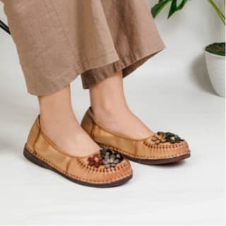 Thumbnail gambar ke-8 produk Pollux Monday Wbb 9092- Sepatu Flatshoes Wanita Bahan Kulit Asli