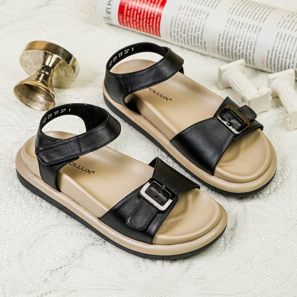 Gambar ke-7 produk POLLUX Daily WPOKP 09 - Sandal Flat Wanita Kekinian Bahan Kulit Asli