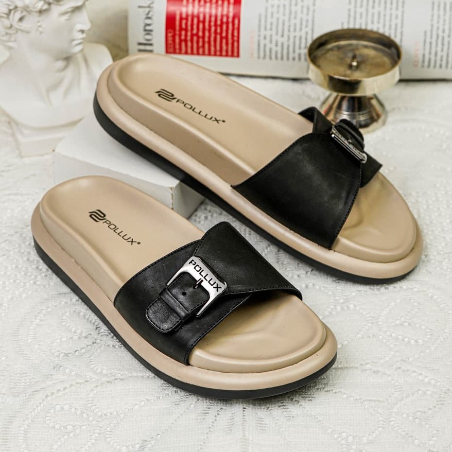 Gambar ke-6 produk POLLUX Daily WPOKP 04 - Sandal Flat Wanita Kekinian Terbuat Dari Kulit Asli