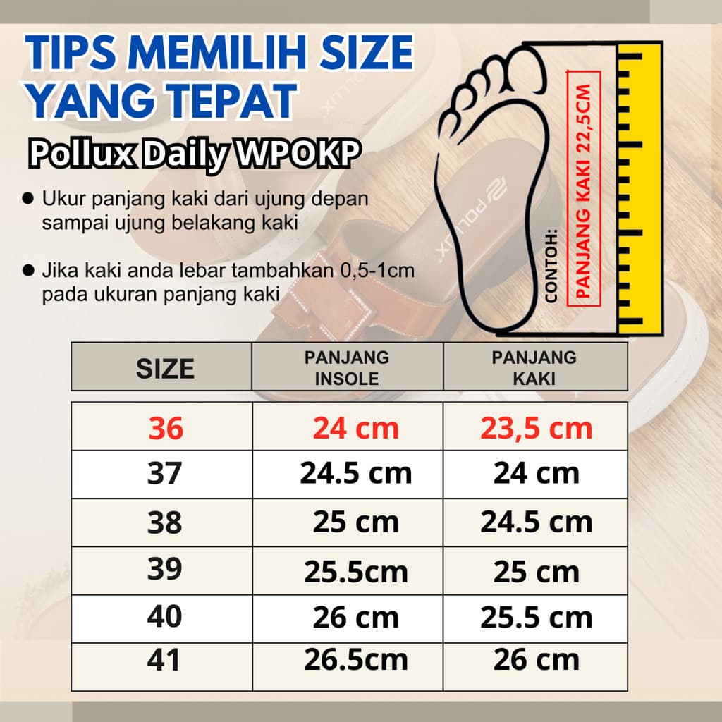 Thumbnail gambar ke-3 produk POLLUX Daily WPOKP 09 - Sandal Flat Wanita Kekinian Bahan Kulit Asli