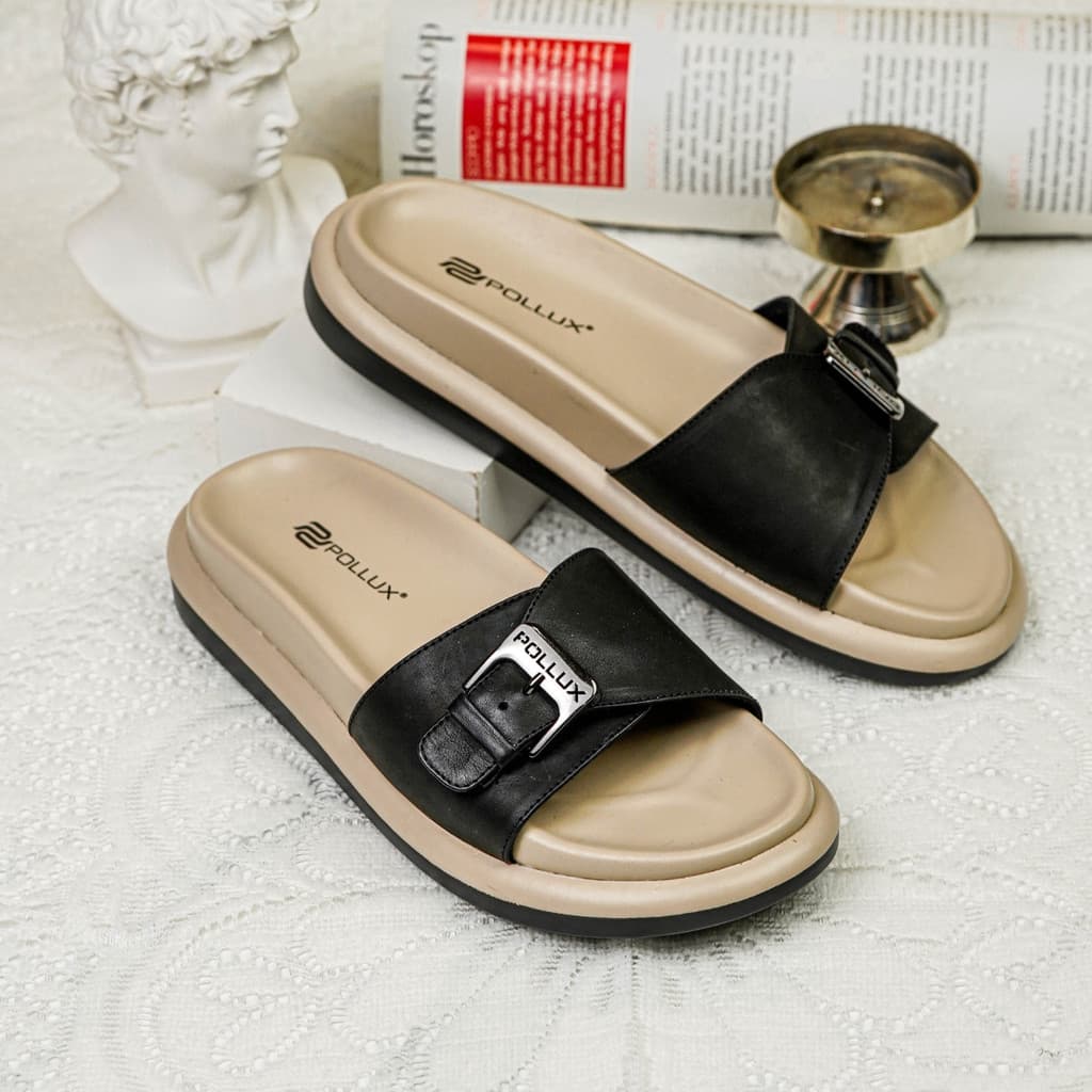 Thumbnail gambar ke-6 produk POLLUX Daily WPOKP 04 - Sandal Flat Wanita Kekinian Terbuat Dari Kulit Asli