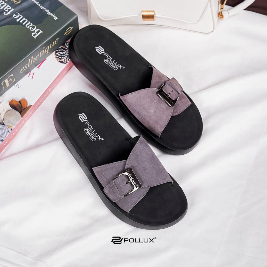 Thumbnail gambar ke-2 produk Pollux Daily WPOMV 02 - Sandal Flat Wanita Bahan Kulit Asli Ringan Anti Slip
