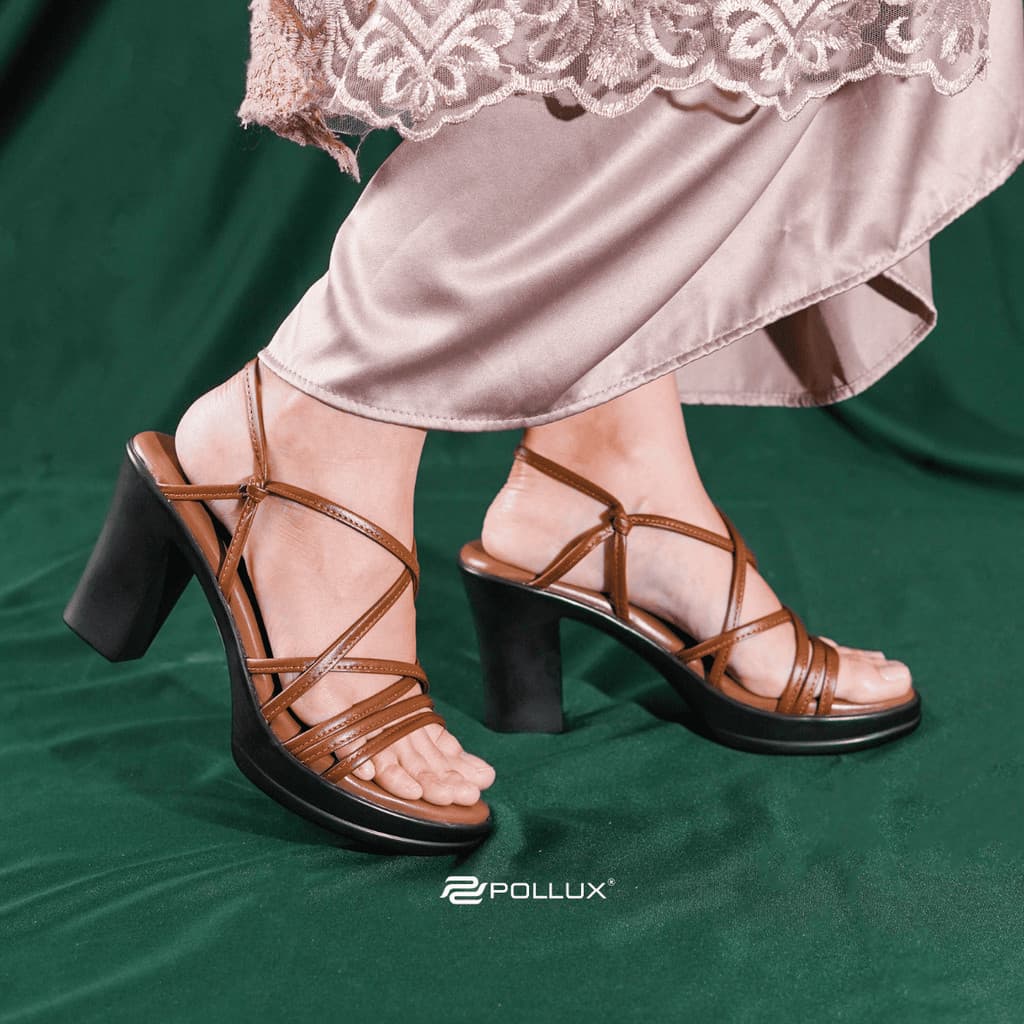 Thumbnail gambar ke-4 produk Pollux Classic WPOGP 14 - Sandal Hils Wanita Bahan Kulit Asli Tinggi hak 9cm