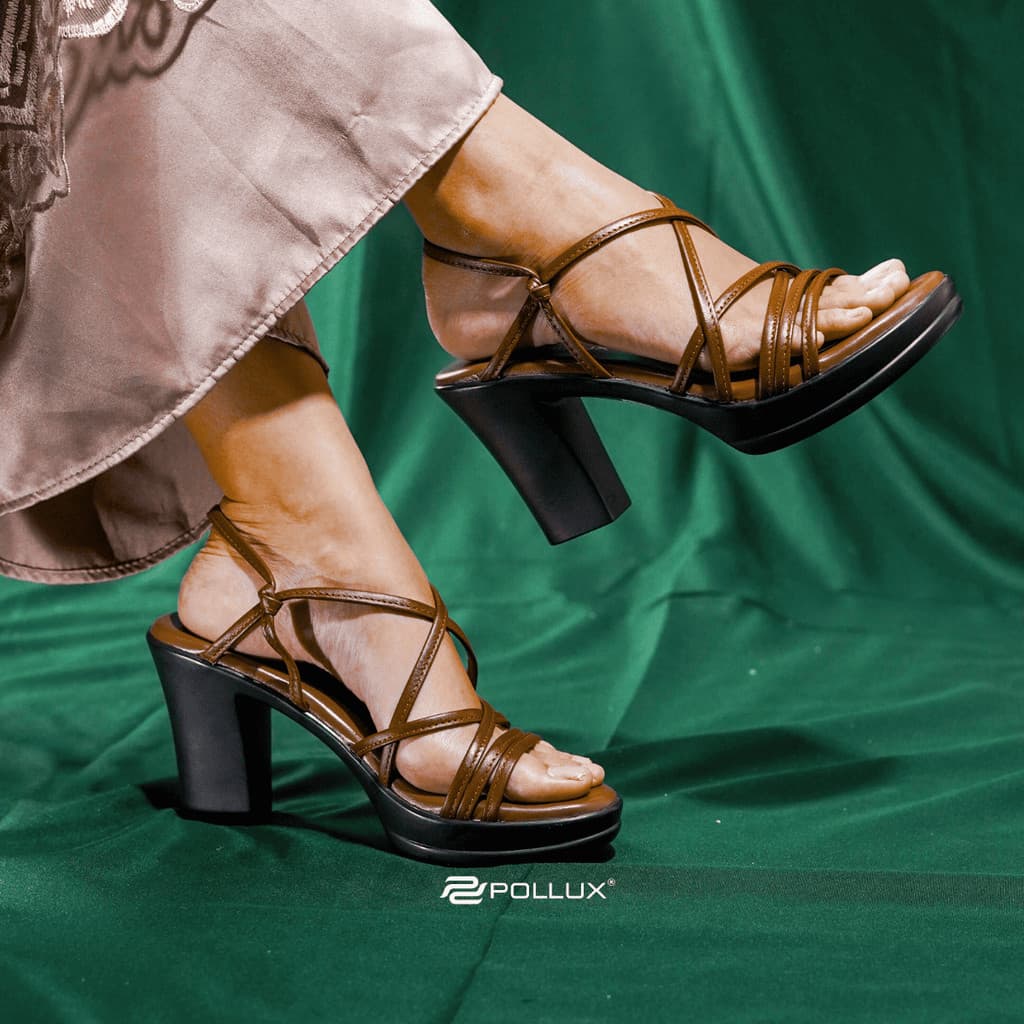 Gambar ke-6 produk Pollux Classic WPOGP 14 - Sandal Hils Wanita Bahan Kulit Asli Tinggi hak 9cm