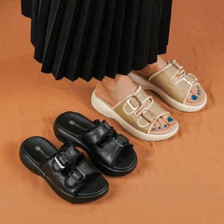 Thumbnail gambar ke-9 produk Pollux E-Wear WPOLP 05 - Sandal Wedges Wanita Kekinian Bahan Kulit Asli