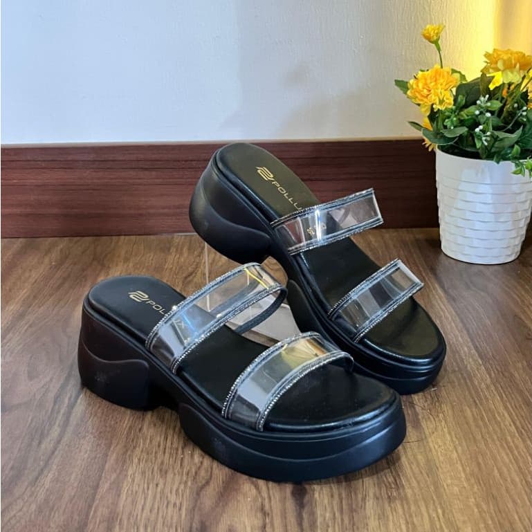 Gambar ke-1 produk Pollux Bold WPOCU 36 - Sepatu Sandal Wedges Kekinian Tinggi 5cm