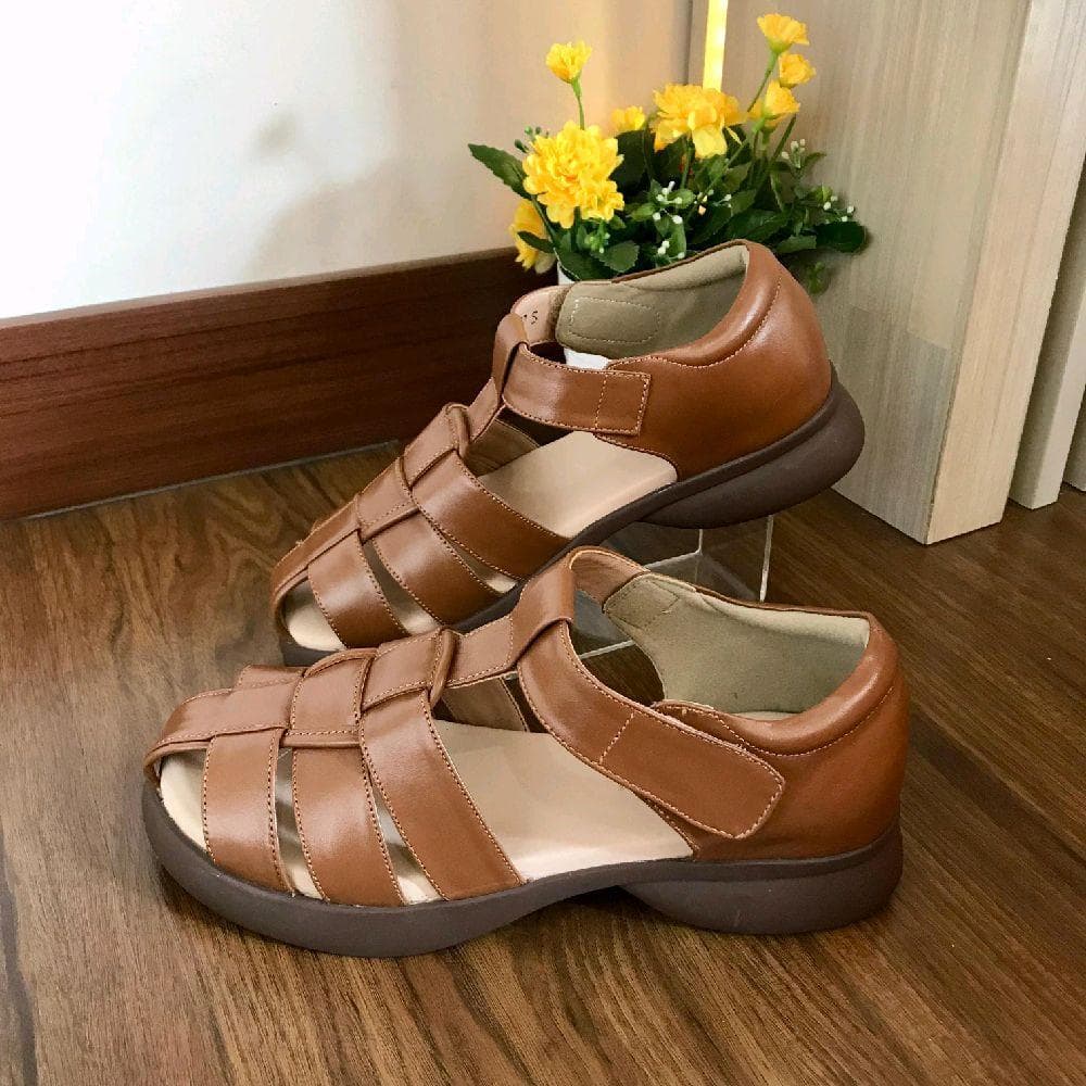 Thumbnail gambar ke-3 produk Pollux E-Wear WPOMO 28 - Sandal Flat Wanita Kekinian Bahan Kulit Asli Ringan Anti Slip Cocok untuk Ak