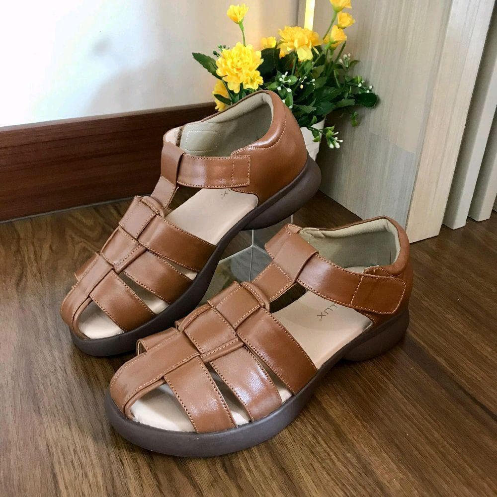 Thumbnail gambar ke-9 produk Pollux E-Wear WPOMO 28 - Sandal Flat Wanita Kekinian Bahan Kulit Asli Ringan Anti Slip Cocok untuk Ak