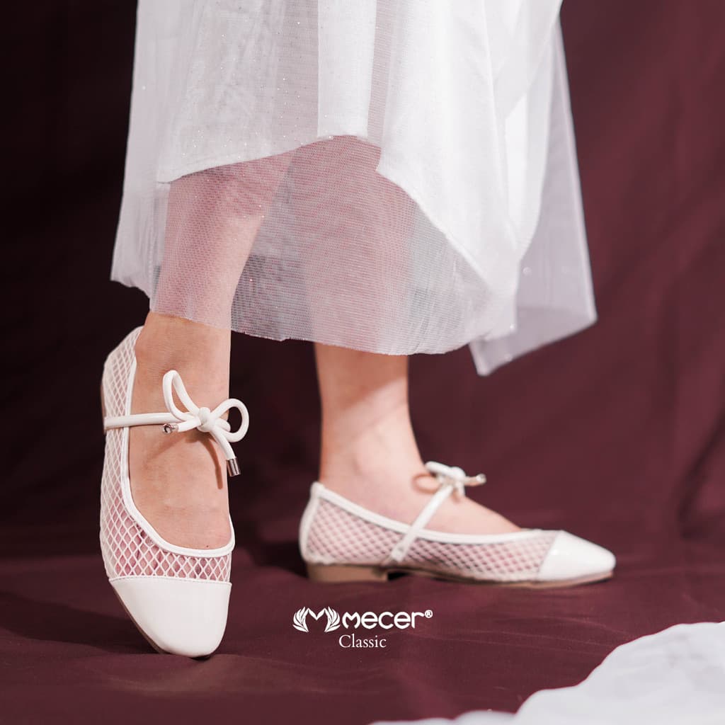 Gambar ke-8 produk Mecer Core WY65258A Apricot dan Hitam Size 36-41, Flat Shoes Wanita Mary Janes Cute, Casual, Cocok Untuk Kuliah, Kerja dan Hangout